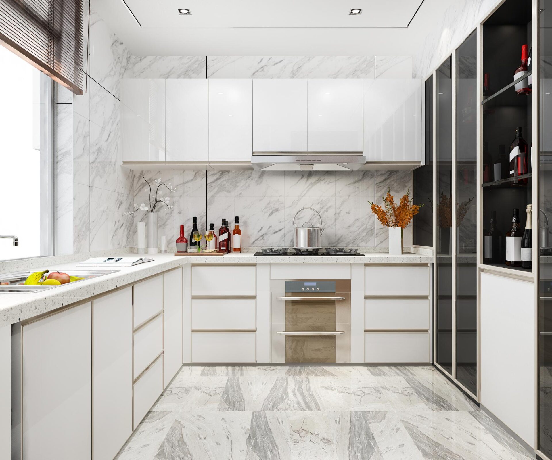 3d-rendering-white-minimal-kitchen-with-wood-decoration 3d rendering white minimal kitchen with wood decoration<br />